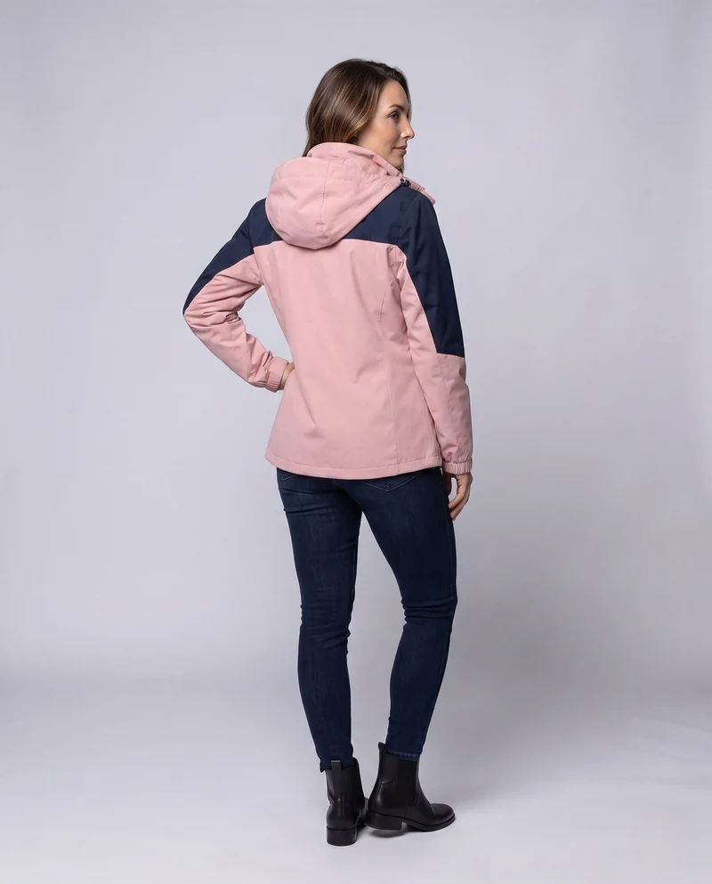 Damen atmungsaktive Softshell-Outdoormantel mit Kapuze und kontrastierenden Einsätzen Nord Taschen