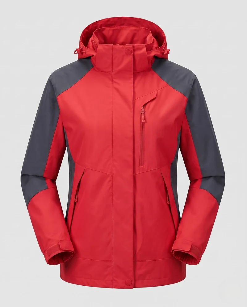 Damen atmungsaktive Softshell-Outdoormantel mit Kapuze und kontrastierenden Einsätzen Nord Taschen