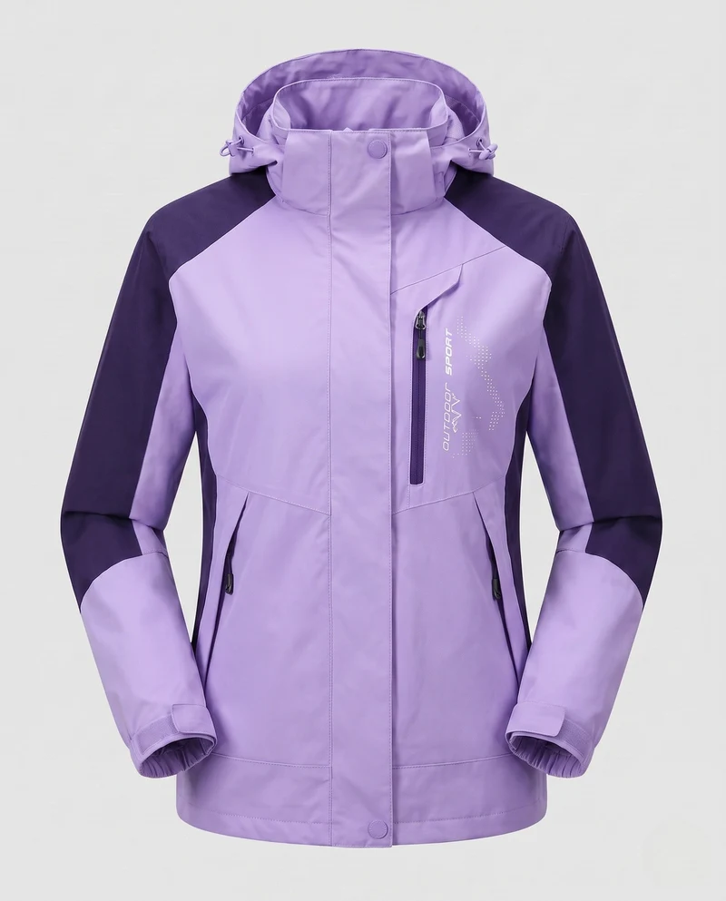 Damen atmungsaktive Softshell-Outdoormantel mit Kapuze und kontrastierenden Einsätzen Nord Taschen