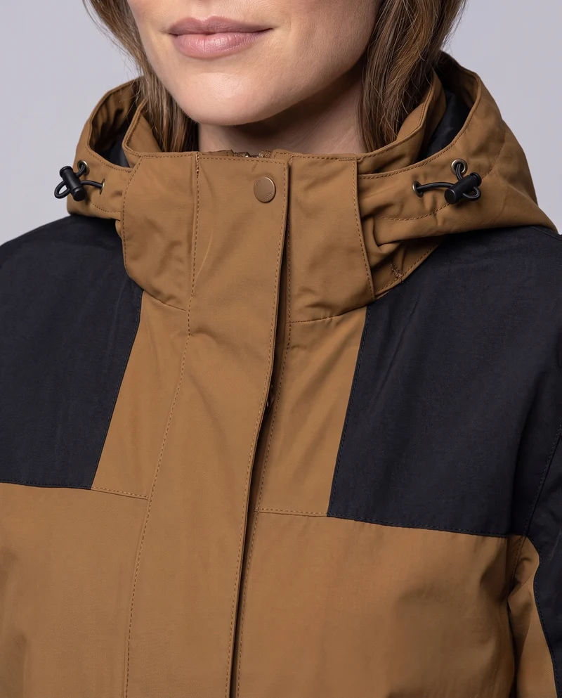 Damen Leichte Wasserabweisende Hoodie Jacke mit Feinem Reliefmuster Nord Taschen