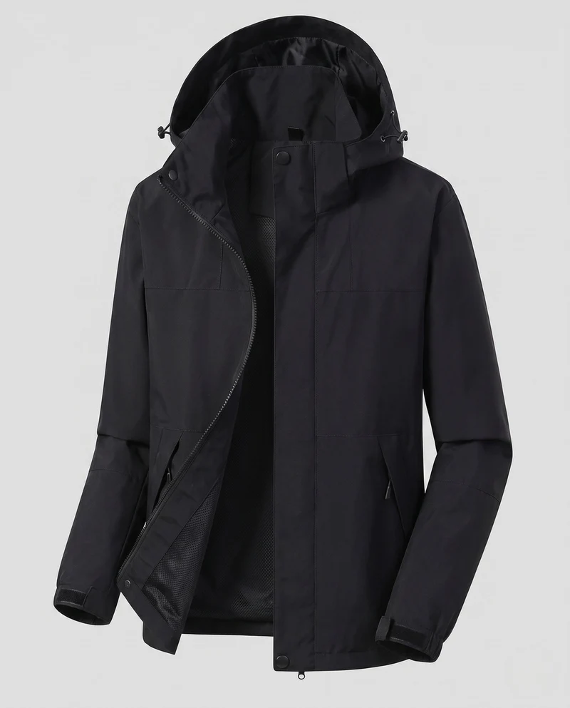 Damen Leichte Wasserabweisende Hoodie Jacke mit Feinem Reliefmuster Nord Taschen