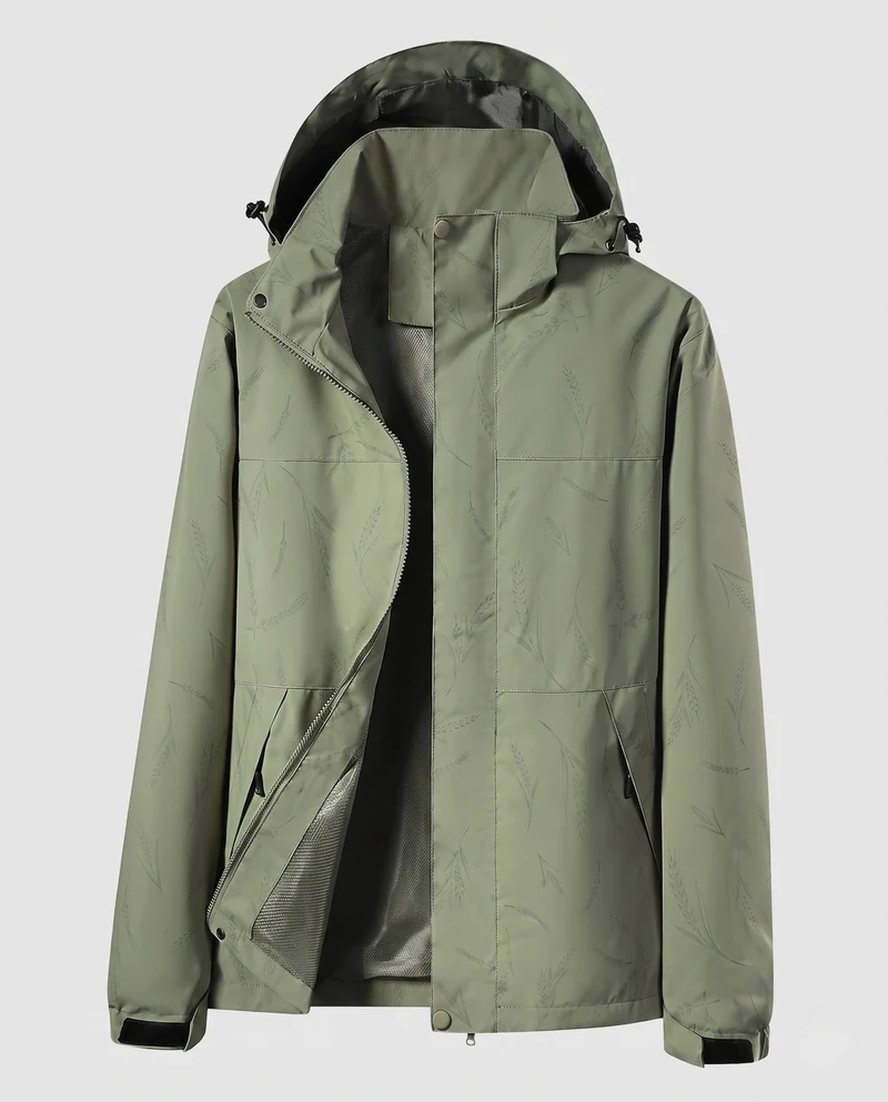 Damen Leichte Wasserabweisende Hoodie Jacke mit Feinem Reliefmuster Nord Taschen