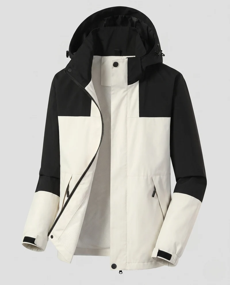 Damen Leichte Wasserabweisende Hoodie Jacke mit Feinem Reliefmuster Nord Taschen