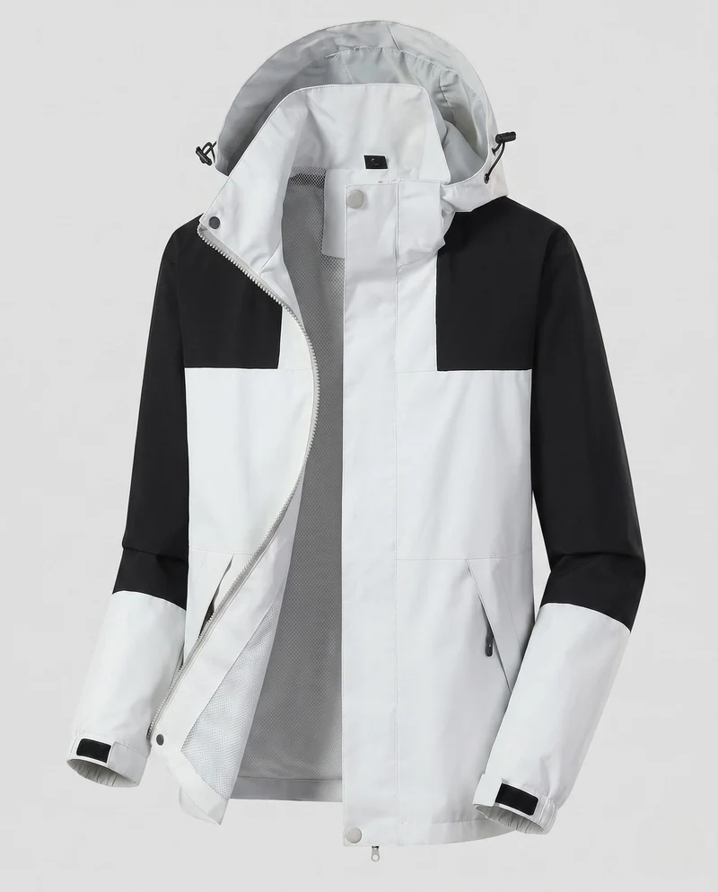 Damen Leichte Wasserabweisende Hoodie Jacke mit Feinem Reliefmuster Nord Taschen