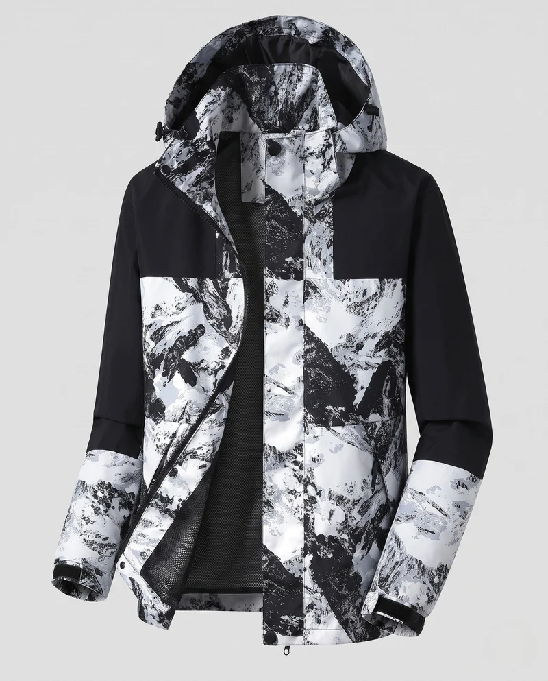 Damen Leichte Wasserabweisende Hoodie Jacke mit Feinem Reliefmuster Nord Taschen
