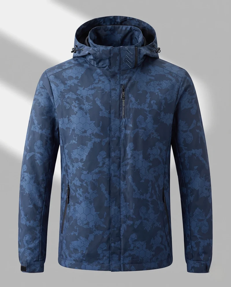 Leichte wasserabweisende Kapuzenjacke für Frauen mit floralem Blattdruck und verstellbarer Kapuze Nord Taschen