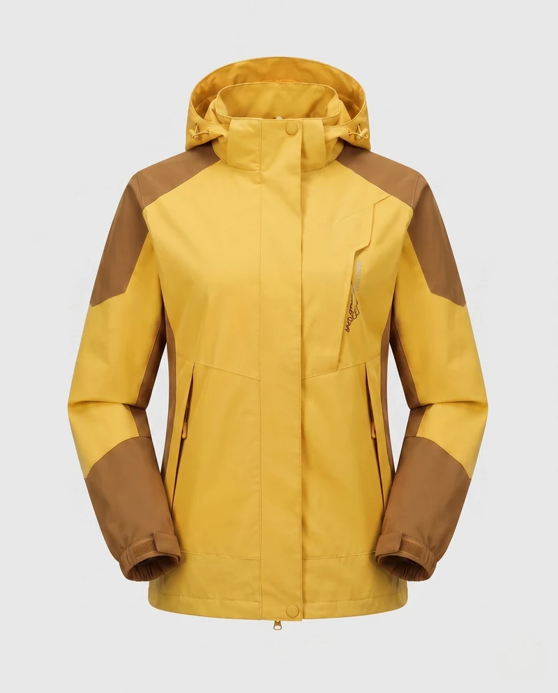 Damen Leichte Wasserdichte Outdoor-Jacke mit Kapuze Atmungsaktive Membran und Verdeckte Reißverschlüsse Nord Taschen