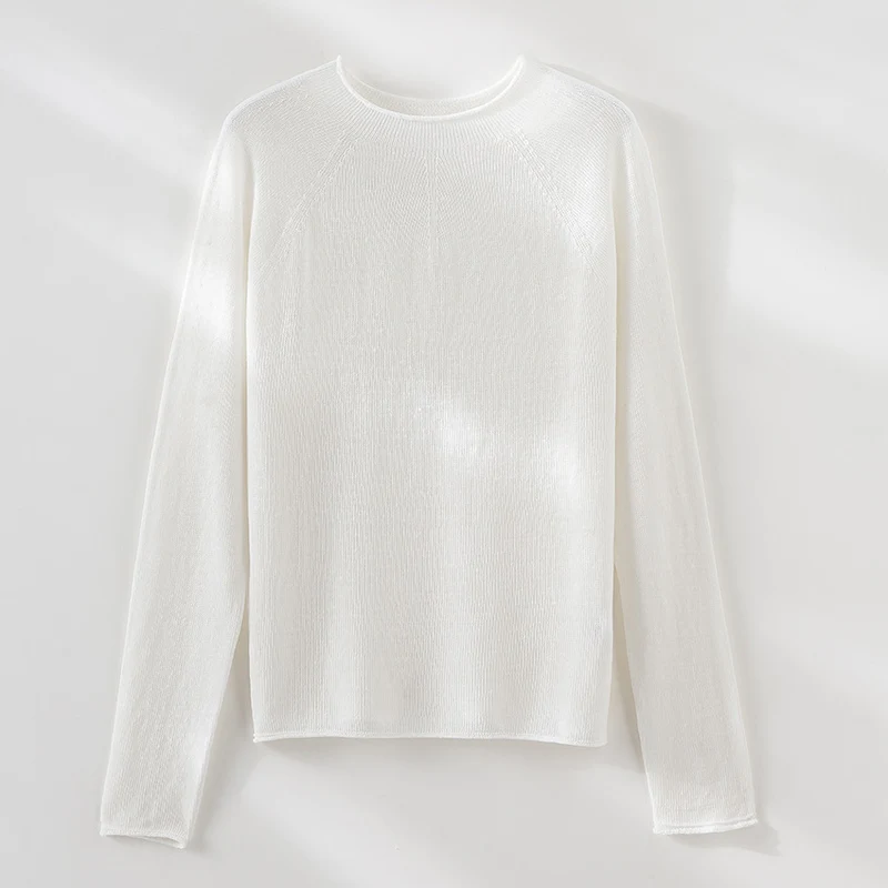 Damen Leichter Strukturstrick-Pullover mit Rundhalsausschnitt und legerer Boxy-Silhouette Nord Taschen