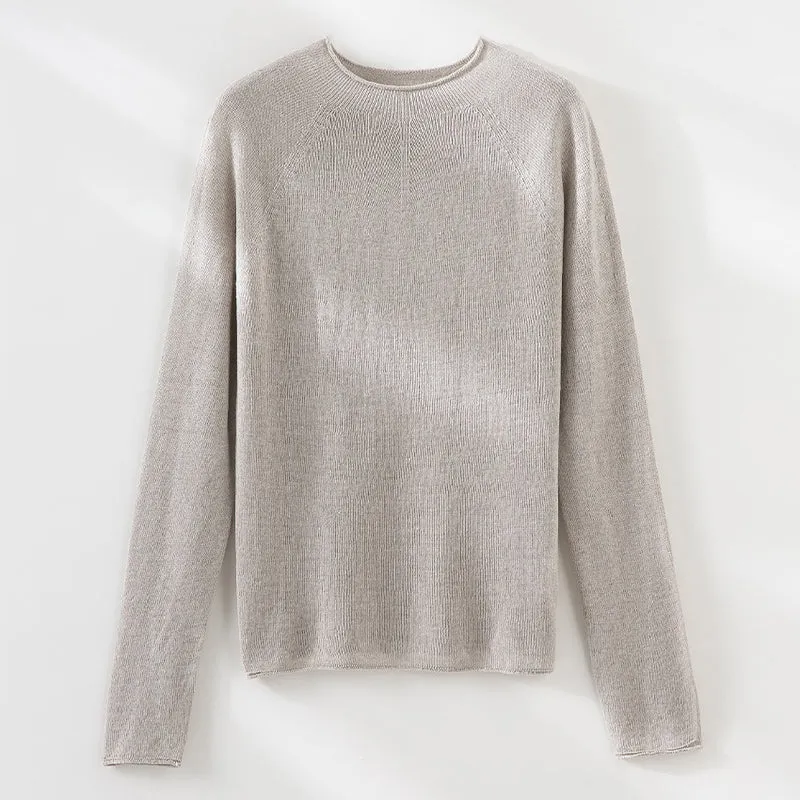 Damen Leichter Strukturstrick-Pullover mit Rundhalsausschnitt und legerer Boxy-Silhouette Nord Taschen