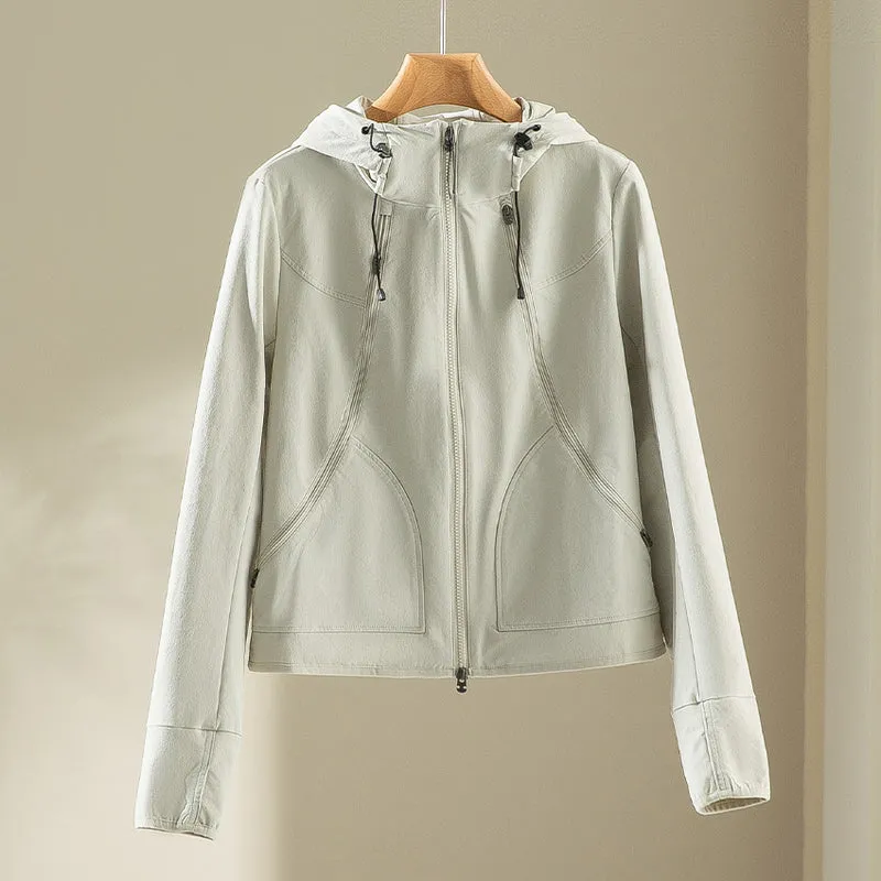 Damen Leichte Kapuzenjacke aus Funktionsfleece mit Zwei‑Wege‑Reißverschluss und ergonomischen Nähten Nord Taschen