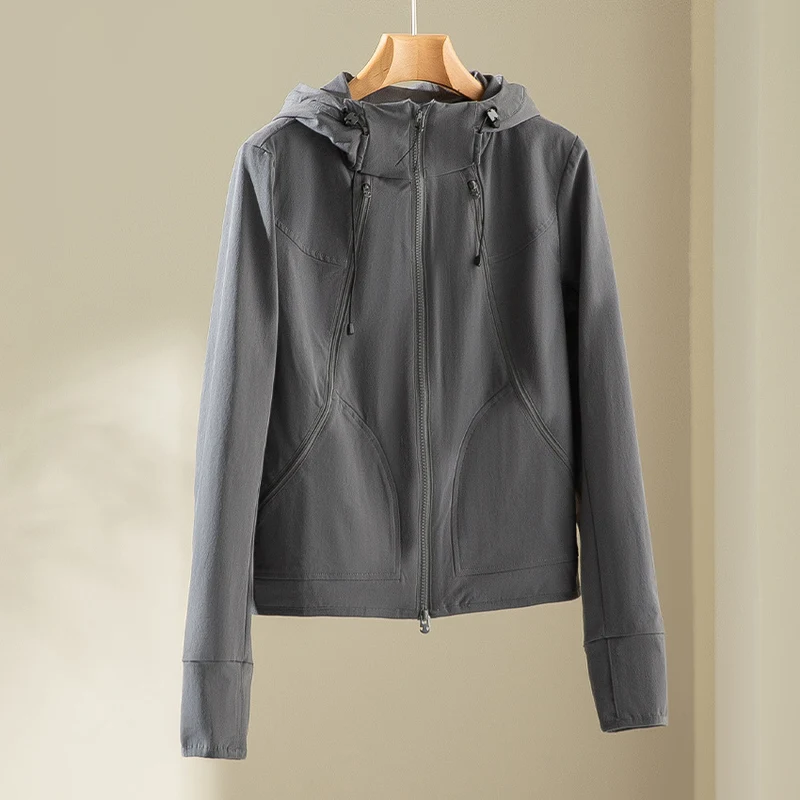 Damen Leichte Kapuzenjacke aus Funktionsfleece mit Zwei‑Wege‑Reißverschluss und ergonomischen Nähten Nord Taschen