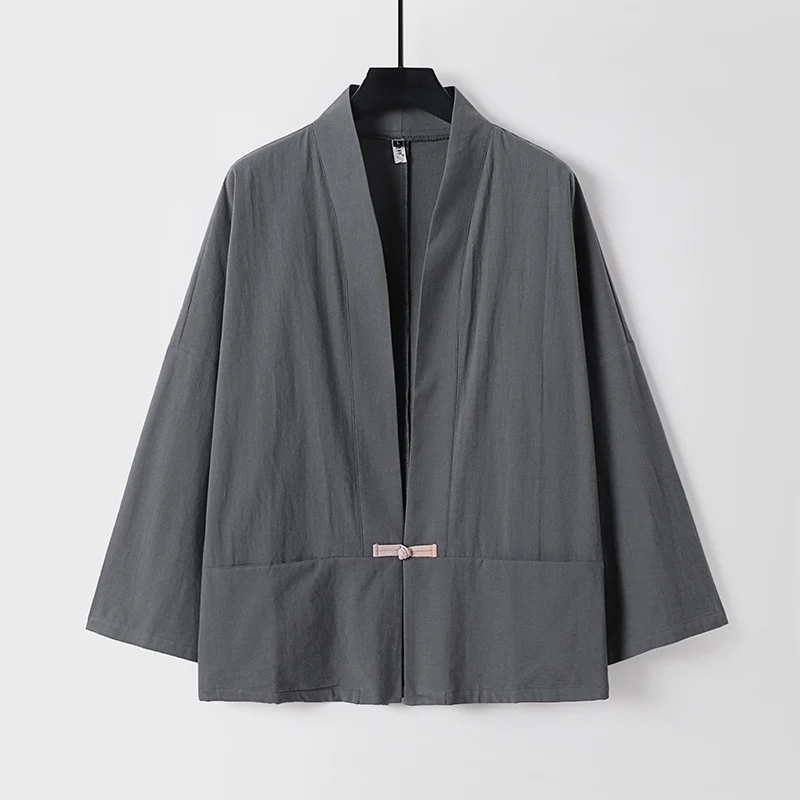 Damen Leichte Kimono-Jacke aus Baumwollmix mit lockerer Passform Nord Taschen