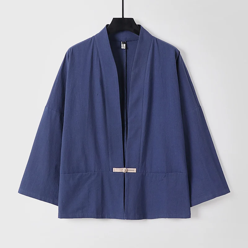 Damen Leichte Kimono-Jacke aus Baumwollmix mit lockerer Passform Nord Taschen