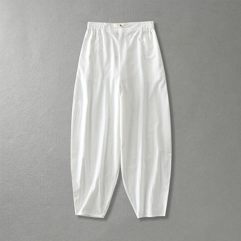 Damen Lässige, weite Haremshose mit elastischem Bund und tapered Knöchel Nord Taschen