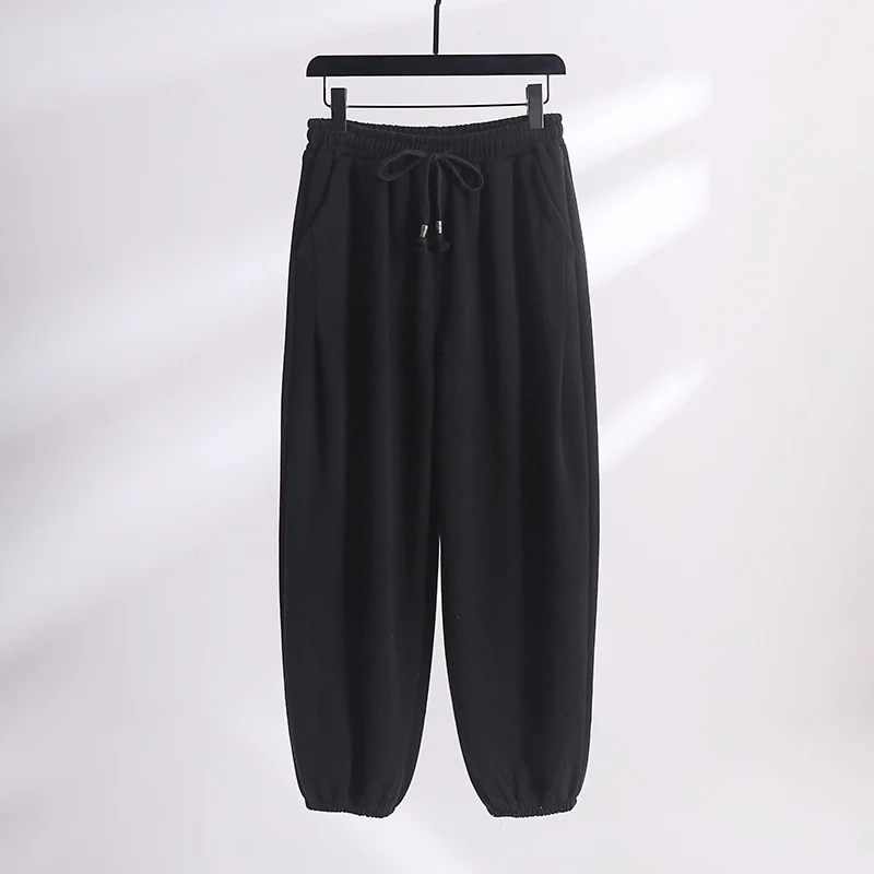 Damen Lässige Jogginghose aus weichem Baumwoll-Mix mit Tunnelzug und elastischen Knöchelbündchen Nord Taschen