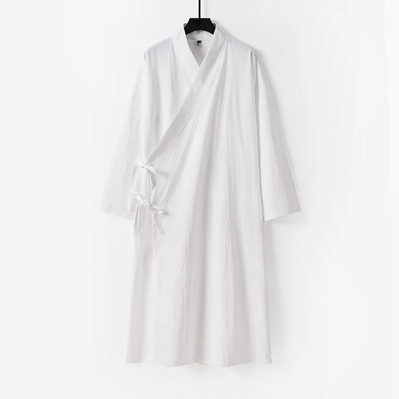 Damen Langes Wickelkleid im Kimono-Stil mit weitem Ärmel und seitlichen Bindebändern Nord Taschen
