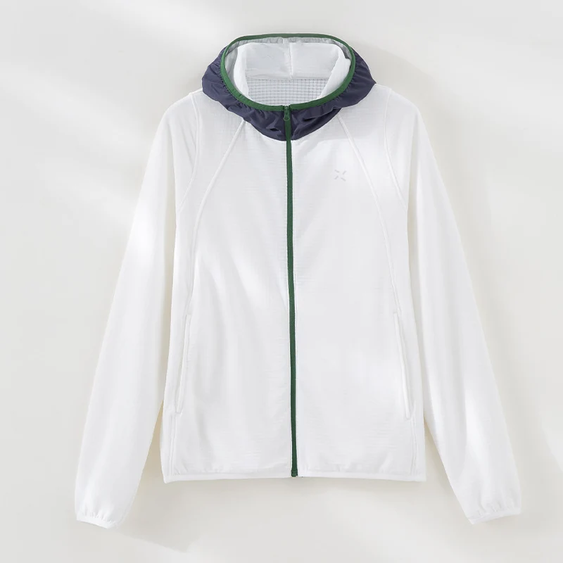 Damen Leichte Kapuzen-Trainingsjacke aus strukturiertem Funktionsjersey mit durchgehendem Reißverschluss Nord Taschen