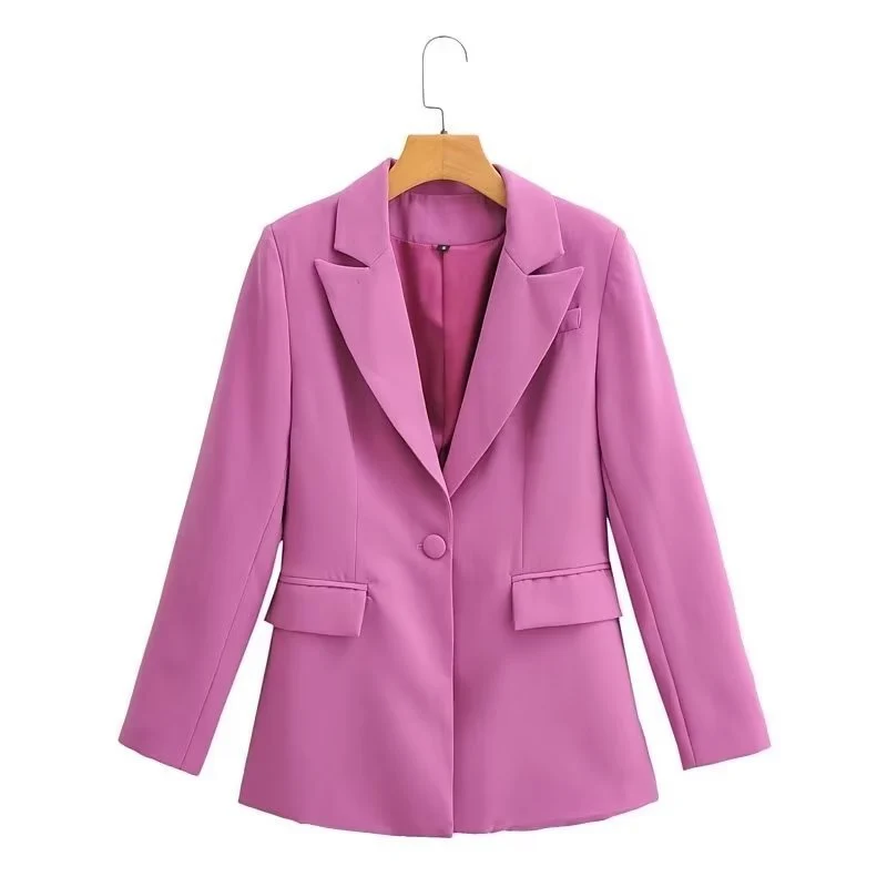 Damen Figurschmeichelnder Ein-Knopf-Blazer im modernen Oversize‑Cut mit Reverskragen und Pattentaschen Nord Taschen