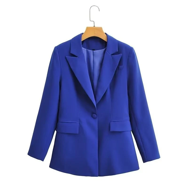 Damen Figurschmeichelnder Ein-Knopf-Blazer im modernen Oversize‑Cut mit Reverskragen und Pattentaschen Nord Taschen
