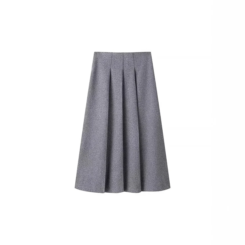 Damen Elegantes Wollmix-Kostüm mit tailliertem Kurzblazer und ausgestelltem Midirock Nord Taschen