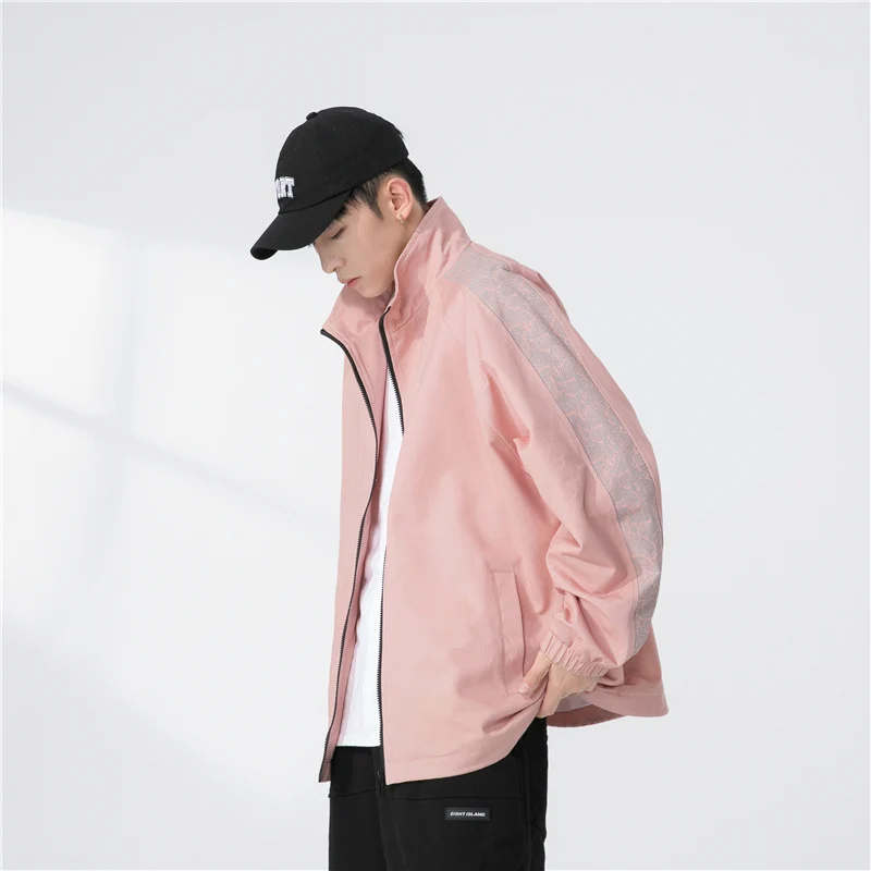 Herren Oversize Übergangsjacke mit Raglanärmeln, Stehkragen und elastischen Bündchen Nord Taschen