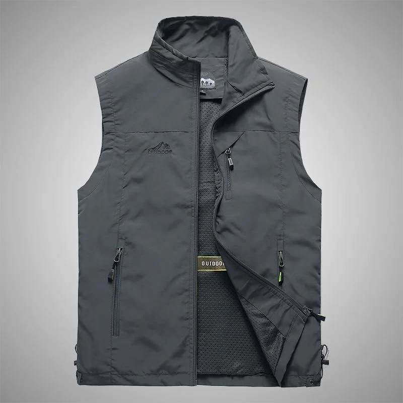 Herren Outdoor-Utility-Weste mit Mesh-Futter und Reißverschluss-Taschen Nord Taschen