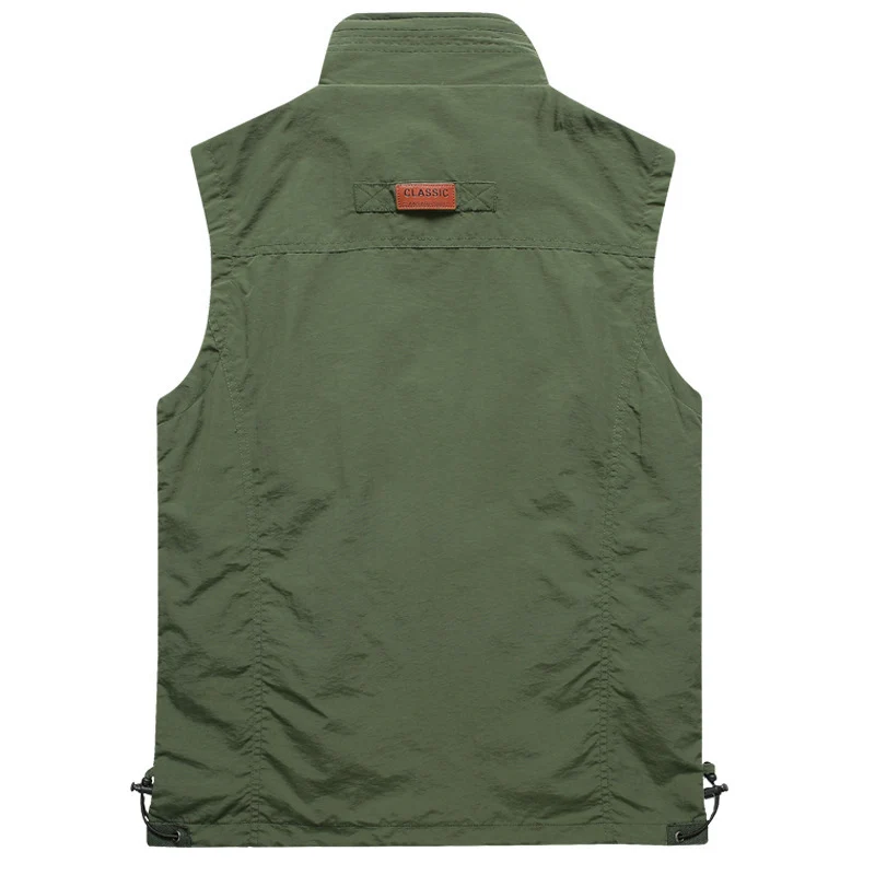 Herren Outdoor-Utility-Weste mit Mehrfach-Taschen, Reißverschluss und Mesh-Futter Nord Taschen