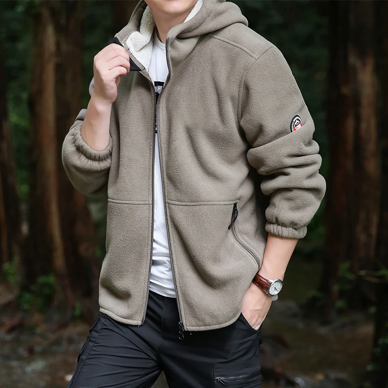 Herren Outdoor-Fleecejacke mit Kapuze, durchgehendem Reißverschluss und Reißverschlusstaschen Nord Taschen