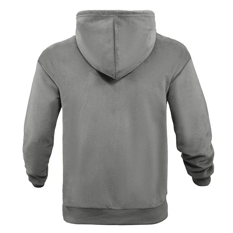 Herren sportlicher Zip-Hoodie aus atmungsaktivem Material mit Taschen