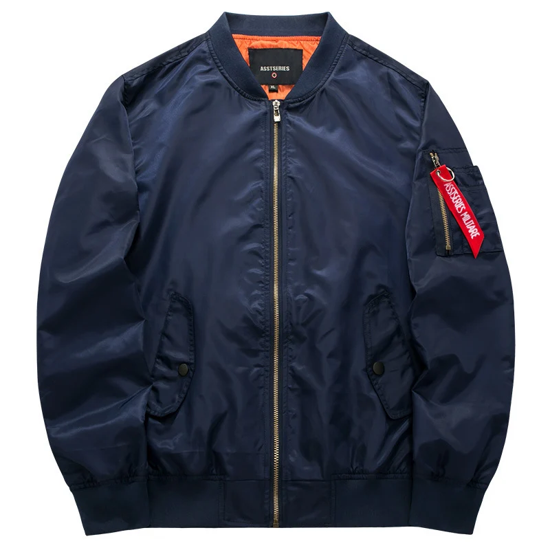 Herren Nylon-Bomberjacke im Pilotenstil mit wattierter Thermofütterung und Ärmeltasche Nord Taschen