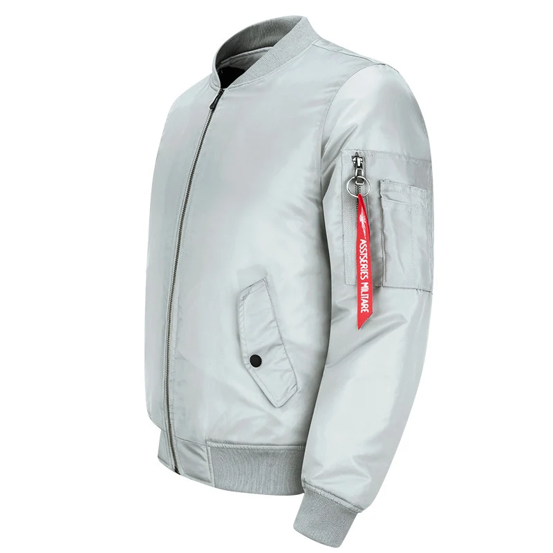 Herren Nylon-Bomberjacke im Pilotenstil mit wattierter Thermofütterung und Ärmeltasche Nord Taschen