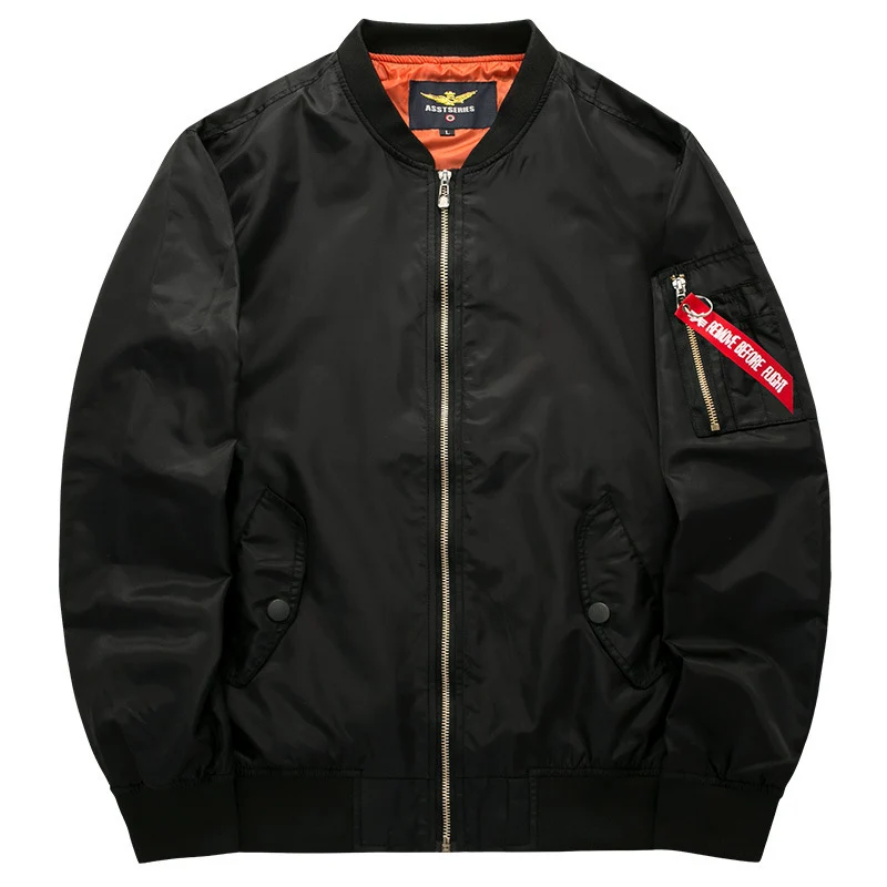 Herren Nylon-Bomberjacke im Pilotenstil mit wattierter Thermofütterung und Ärmeltasche Nord Taschen