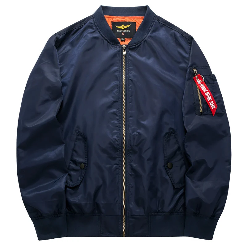 Herren Nylon-Bomberjacke im Pilotenstil mit wattierter Thermofütterung und Ärmeltasche Nord Taschen