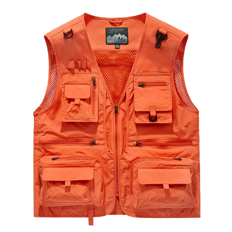Herren multitaschige Angler-Utility‑Weste mit Netzrücken und Reißverschluss Nord Taschen