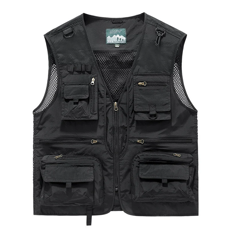 Herren multitaschige Angler-Utility‑Weste mit Netzrücken und Reißverschluss Nord Taschen