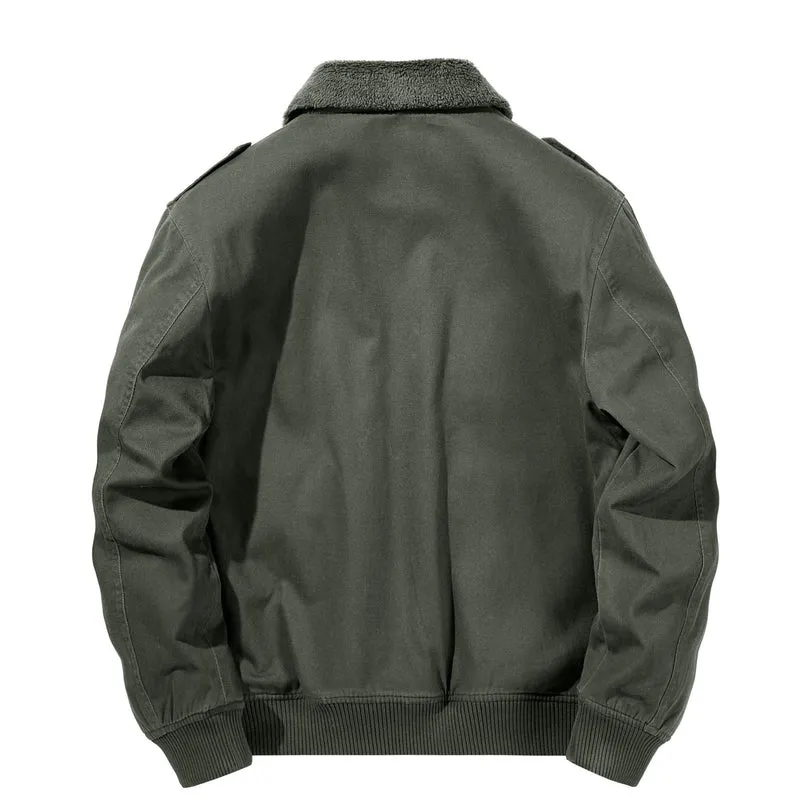 Herren Multifunktions-Pilotenjacke mit Sherpa-Futter, gesteppter Innenlage und aufgesetzten Pattentaschen Nord Taschen