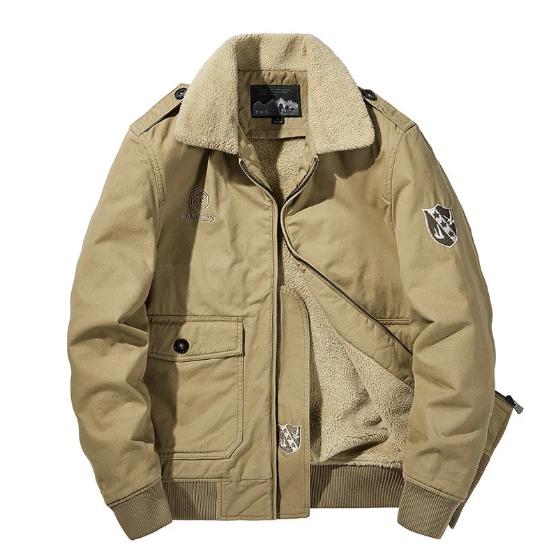 Herren Multifunktions-Pilotenjacke mit Sherpa-Futter, gesteppter Innenlage und aufgesetzten Pattentaschen Nord Taschen