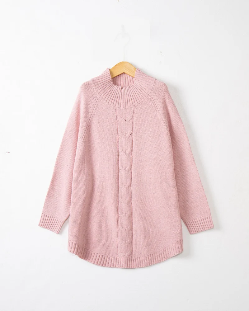 Damen Rollkragenpullover mit Zopfmuster und Raglanärmeln Nord Taschen