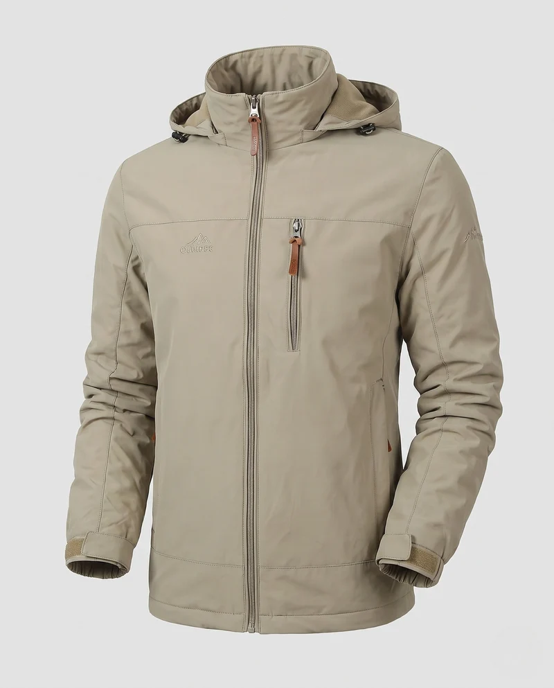 Herren Leichte Softshell Outdoorjacke mit Kapuze und Reißverschlusstaschen Nord Taschen