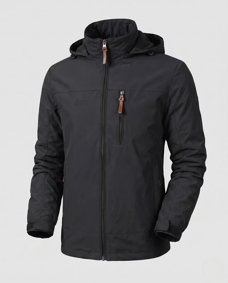 Herren Leichte Softshell Outdoorjacke mit Kapuze und Reißverschlusstaschen Nord Taschen