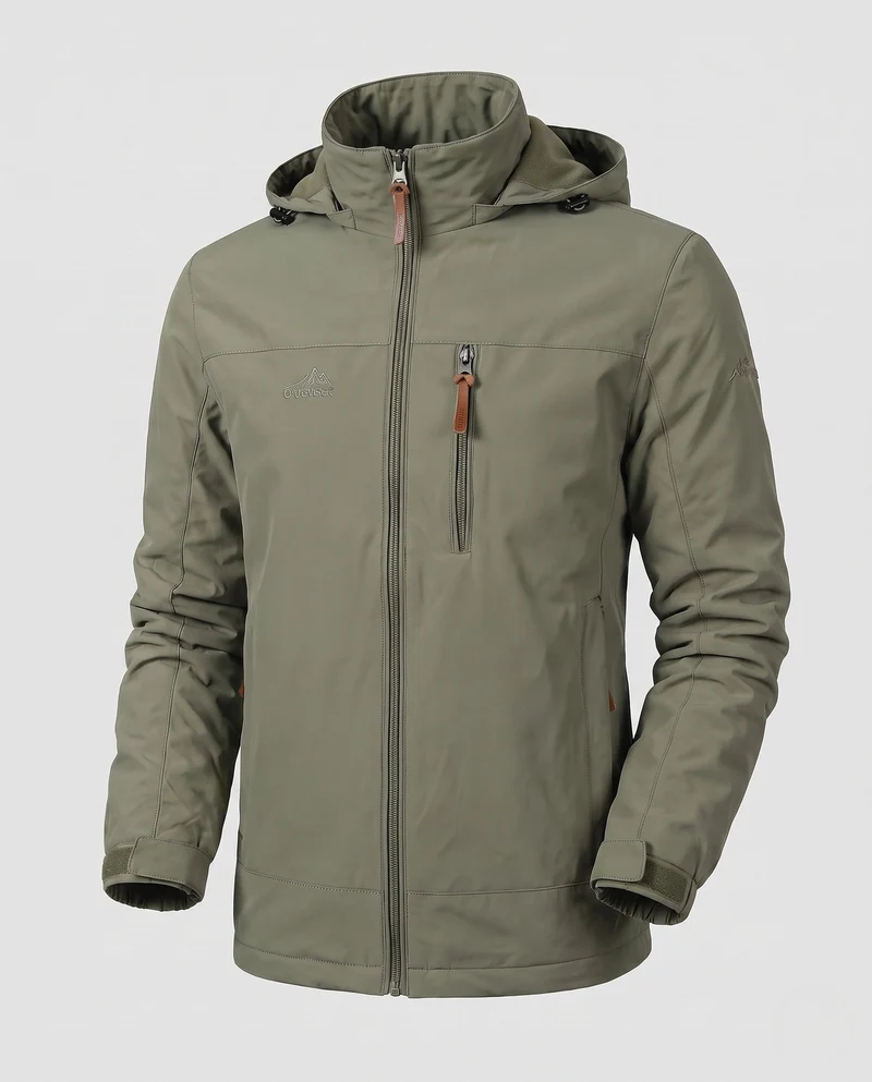 Herren Leichte Softshell Outdoorjacke mit Kapuze und Reißverschlusstaschen Nord Taschen