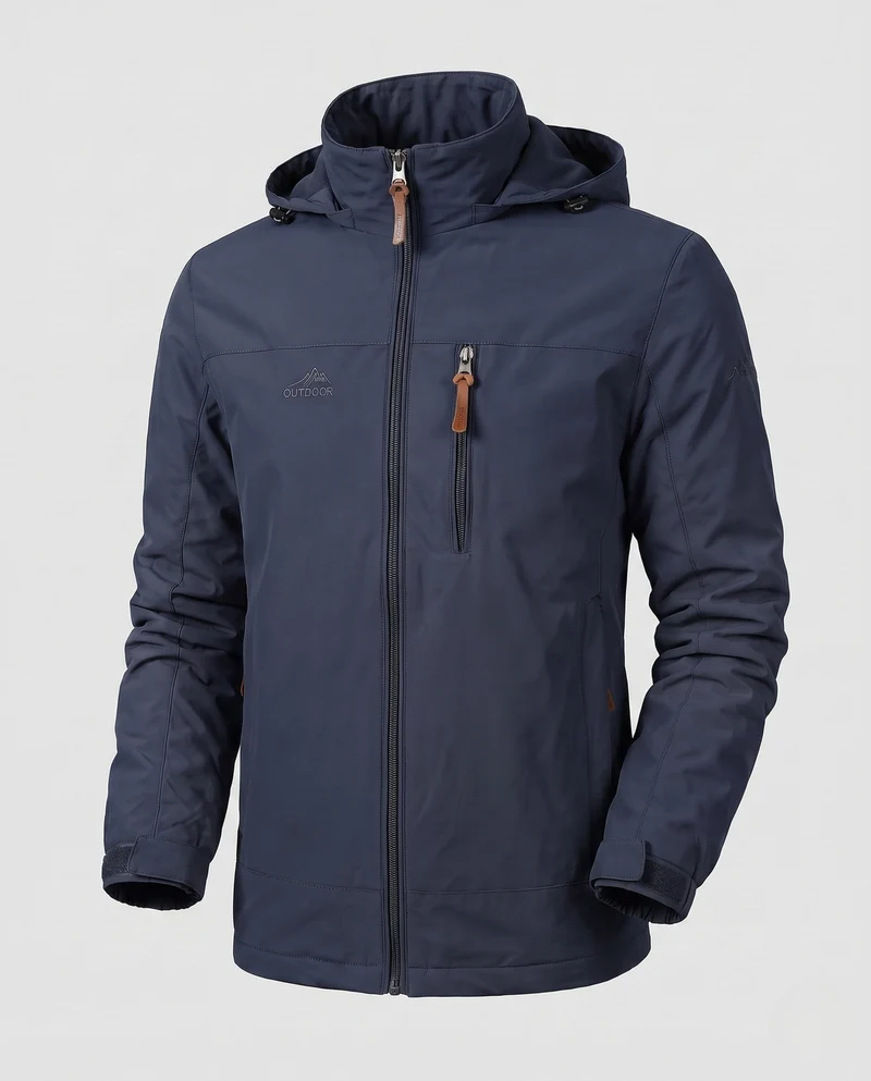 Herren Leichte Softshell Outdoorjacke mit Kapuze und Reißverschlusstaschen Nord Taschen