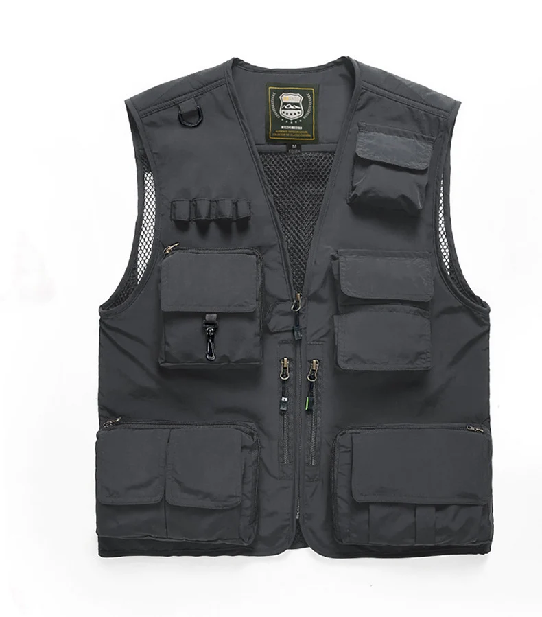 Herren Multifunktionale Utility-Weste mit zahlreichen Taschen und Mesh-Rücken Nord Taschen
