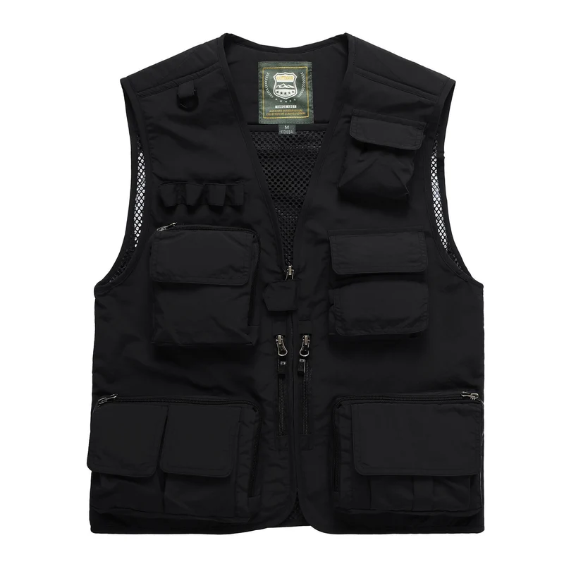 Herren Multifunktionale Utility-Weste mit zahlreichen Taschen und Mesh-Rücken Nord Taschen