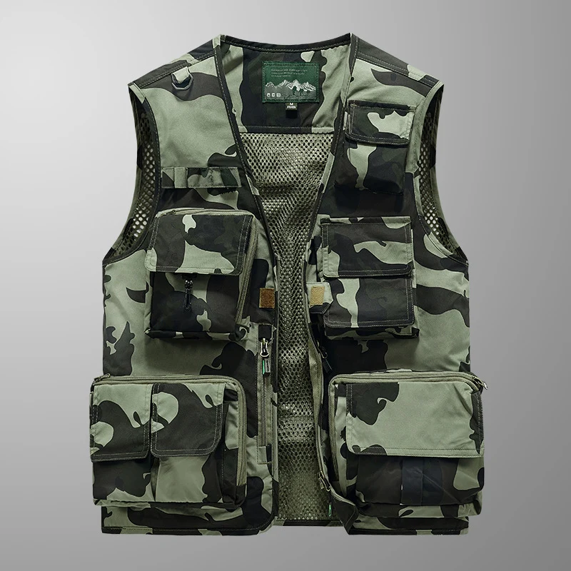 Herren multifunktionale Utility‑Weste mit vielen Taschen und Mesh‑Rücken Nord Taschen