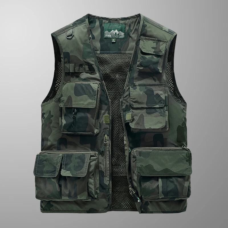 Herren multifunktionale Utility‑Weste mit vielen Taschen und Mesh‑Rücken Nord Taschen