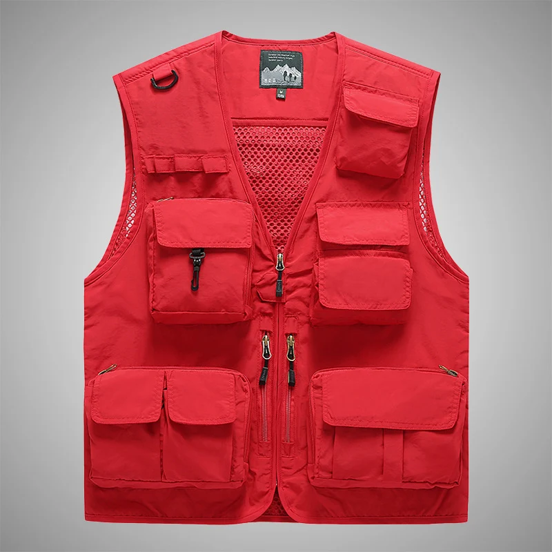 Herren multifunktionale Utility‑Weste mit vielen Taschen und Mesh‑Rücken Nord Taschen