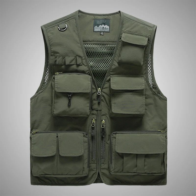 Herren multifunktionale Utility‑Weste mit vielen Taschen und Mesh‑Rücken Nord Taschen