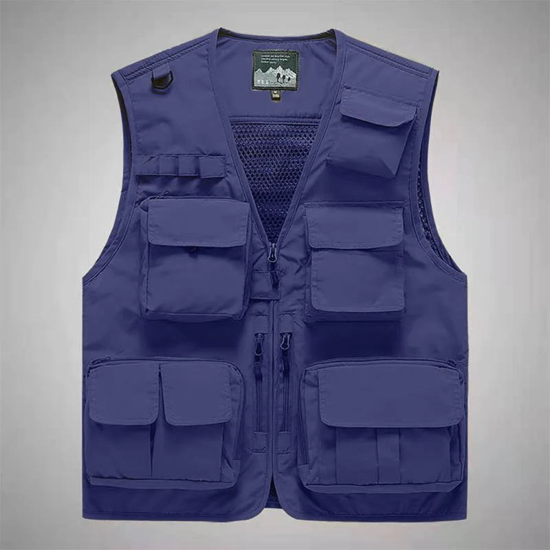 Herren multifunktionale Utility‑Weste mit vielen Taschen und Mesh‑Rücken Nord Taschen