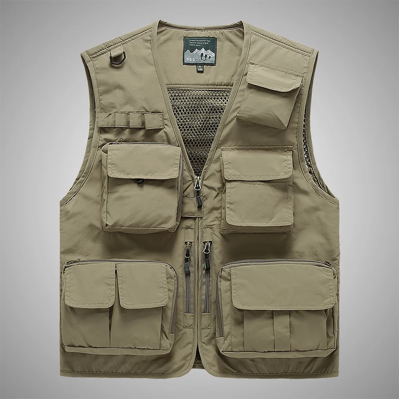 Herren Multifunktionale Utility-Weste mit Mehrfachtaschen und Mesh-Innenfutter Nord Taschen